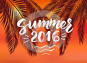 Summer 2016 card with hand drawn brush lettering