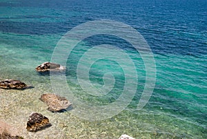 Summer abstract background of tropical beach in Ionian sea