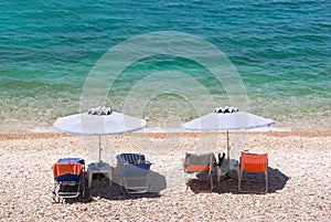 Summer abstract background of tropical beach in Ionian sea