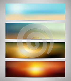 Summer Abstract Blurred Banners