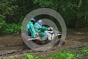 Summer Activities for adults - a trip on quad bikes on the dirty road.