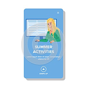 Summer Activities Photo Share In Internet Vector