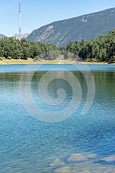 Summer afternoon at Lake Engolasters in the Pyrenees. Escaldes Engordany, Andorra