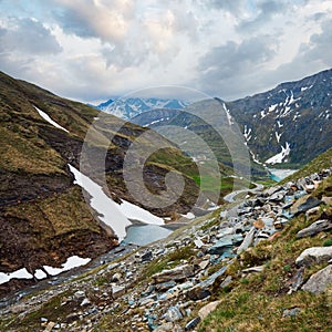 Summer Alps mountain view from Grossglockner High Alpine Road