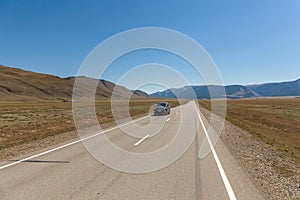 Summer in Altai Russia, road to Altai Mountains, Beautiful summer viewof Altai mountains