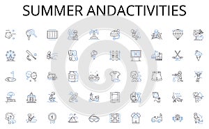 Summer andactivities line icons collection. Beer, Hops, Bitterness, Aroma, Flavor, Brewery, Homebrewing vector and