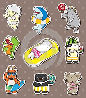 Summer animal stickers