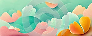 Summer artwork floral background flower sea waves