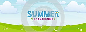 Summer background. Advertising banner design template with copy space for text