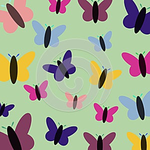 Summer background with colorful butterflies. Vector design