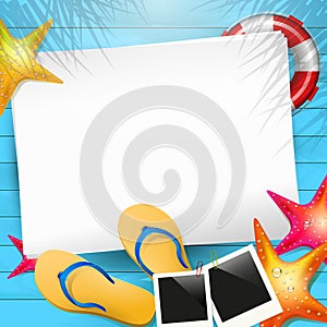 Summer background with empty paper