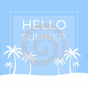 summer background with palm. summer poster vector illustration. Summer view poster.