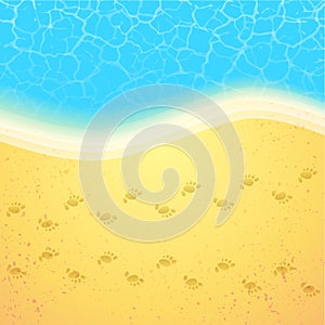 Summer beach with steps