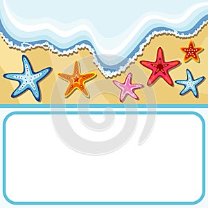 Summer background with sea stars