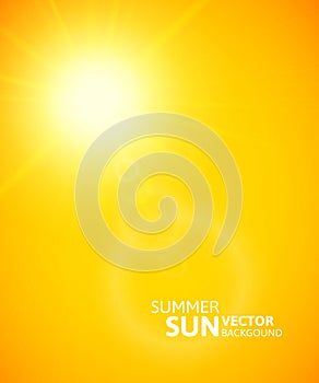 Summer background, summer sun with lens flare