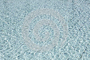 Summer background. Surface of blue swimming pool. ripped water.