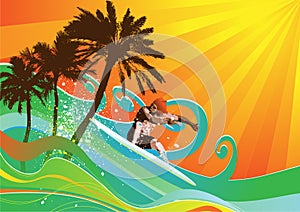 Summer background vector