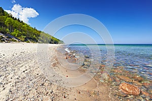 Summer Baltic Sea coast beach, Poland.