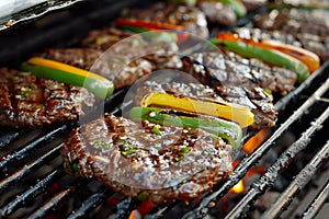 Summer BBQ with Grilled Steaks and Vegetables