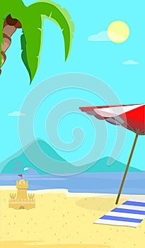 Summer Beach Background with Seascape View Flyer