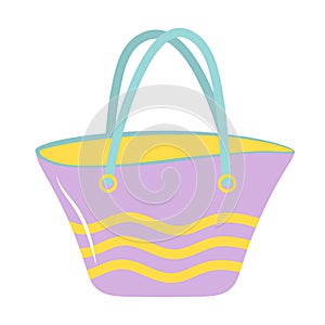 Summer beach bag. Cartoon flat illustration isolated on white background