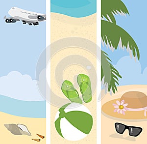 Summer beach banners illustration