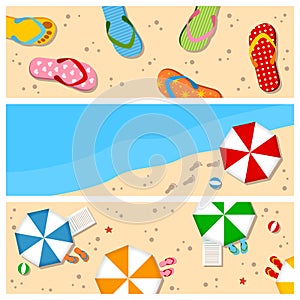 Summer Beach Banners Set