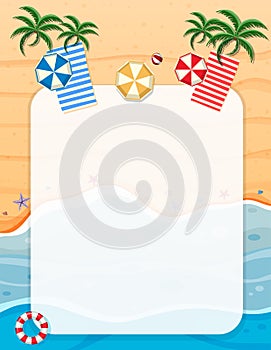 A summer beach border