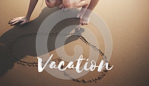 Summer Beach Break Vacation Freedom Memories Words Concept