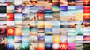 summer beach collage Generative AI