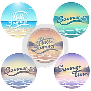 Summer beach emblems