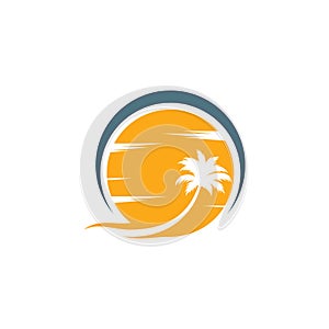 Summer Beach logo design Vector, Beach logo template design concept, Creative icon