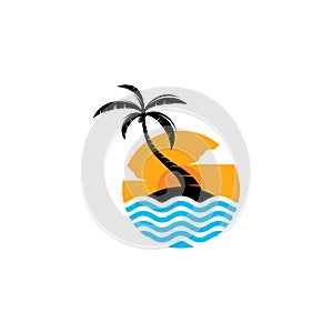 Summer Beach logo design Vector, Beach logo template design concept, Creative icon