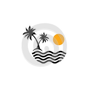 Summer Beach logo design Vector, Beach logo template design concept, Creative icon