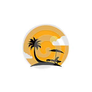 Summer Beach logo design Vector, Beach logo template design concept, Creative icon