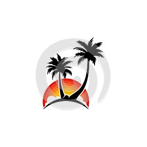 Summer Beach logo design Vector, Beach logo template design concept, Creative icon