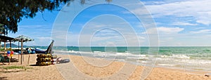 Summer Beach Panorama at Chonburi, Thailand