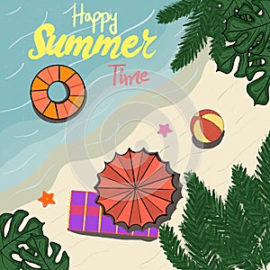 Summer Beach party design. illustration Summer Vacation Beach.