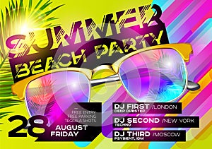 Summer Beach Party Poster for Music Festival.