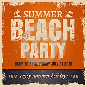 Summer beach party in retro hot style with orange