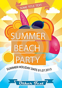 Summer beach party vector poster