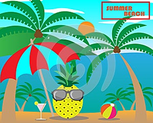 summer beach pattern seamless season illustration backgrou photo