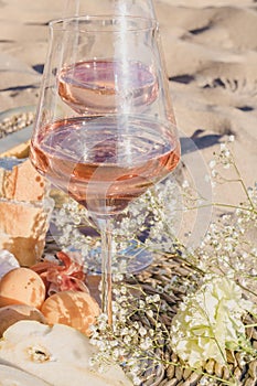 Summer beach picnic on the coast