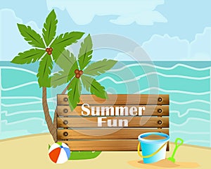 Summer beach poster vector illustration
