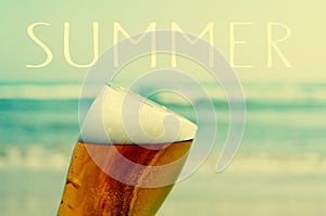 Summer on the beach with a refreshing beer