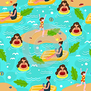 Summer beach seamless pattern.