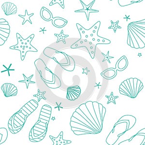 Summer beach seamless pattern