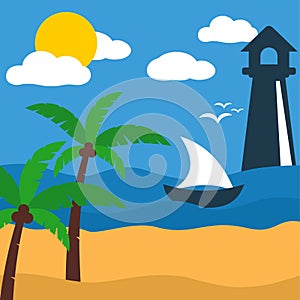 Summer Beach Surf Palm Tree Background Vacation Travel Concept  Idioma das palavras-chav photo