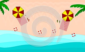 Summer beach top view vector