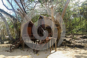 Summer Beach Tree house on Sendiki Beach in Indonesia